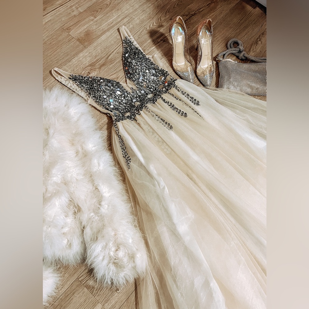 Shimmering Rhinestone Tulle Princess Gown